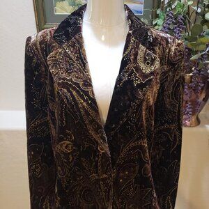 Vintage Peter Nygard, Velvet-Like, Paisley Blazer.